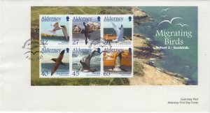 Alderney 2003 FDC Sc 214a Terns, Skuas, Shearwaters Birds Sheet of 6