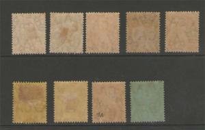 Bermuda 1910 SG 44-51 set of 9 MH