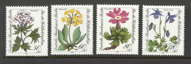 Germany Berlin Sc# 9NB204-9NB207 MNH 1983 50+20pf-120+60pf Flowers