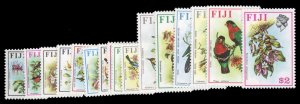 Fiji #305-320 Cat$39.45, 1971-72 Flowers and Birds, complete set, never hinged