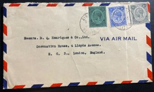 1957 Belize British Honduras Airmail cover To London England