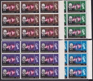 GILBERT & ELLICE IS 1966 Churchill set blocks of 9 MNH.....................A5197