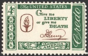 SC#1144 4¢ Credo: Patrick Henry (1961) MNH