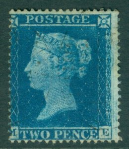 SG 27 2d blue plate 5 lettered ME. Very fine used with 2 very lightly applied...