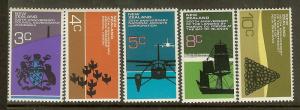 New Zealand, Scott #'s 495-499, Various Designs, MNH