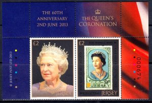 Jersey 2013 QEII Coronation Anniversary Complete Mint MNH Set SC 1681