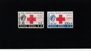 Hong Kong  Scott#  219-220  Used  (1963 Red Cross Cent.)
