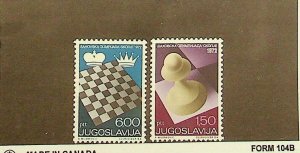 YUGOSLAVIA Sc 1114-5 NH ISSUE OF 1972 - CHESS