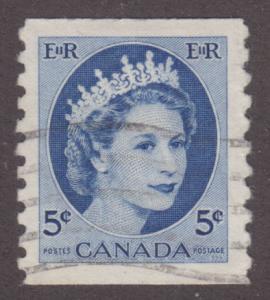 Canada 348 Queen Elizabeth II, Wilding Portrait 5¢ Coil 1954