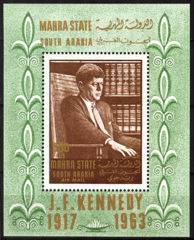 {AM005} Aden / Mahra 1967 J. Kennedy S/S MNH** Mi: Bl.1 12,00 Eur.