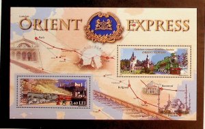 ROMANIA Sc 5206a NH SOUVENIR SHEET OF 2010 - ORIENT EXPRESS