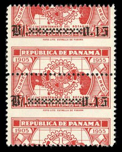 Panama #C154, 1955 15c on 21c Rotary, misperforated vertical pair, never hing...