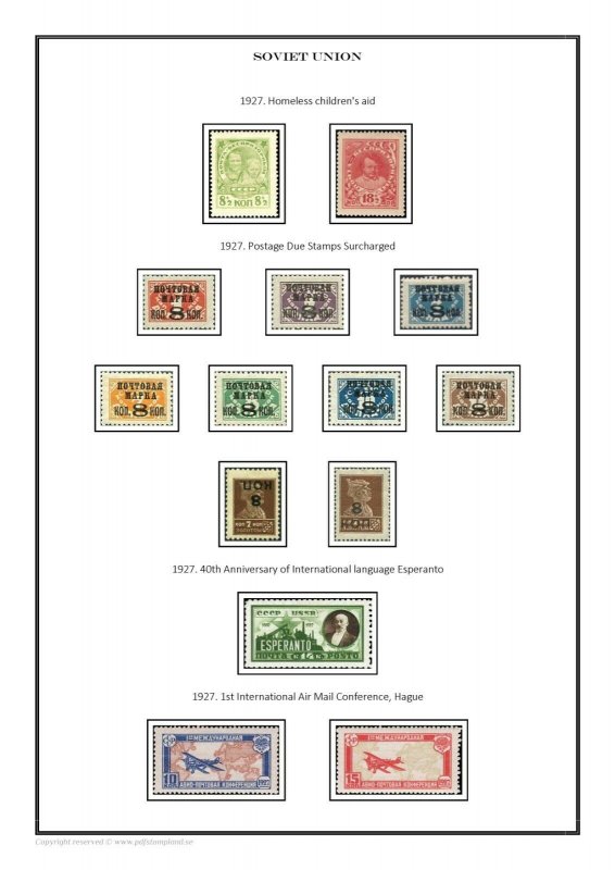 SOVIET UNION USSR RUSSIA 1923-1991 PDF (DIGITAL)  STAMP ALBUM PAGES