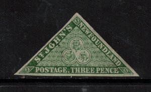 Newfoundland #3 Very Fine Mint Original Gum Hinged **With Certificate**