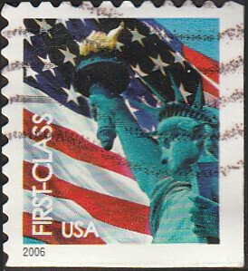 # 3973 USED FLAG AND STATUE OF LIBERTY