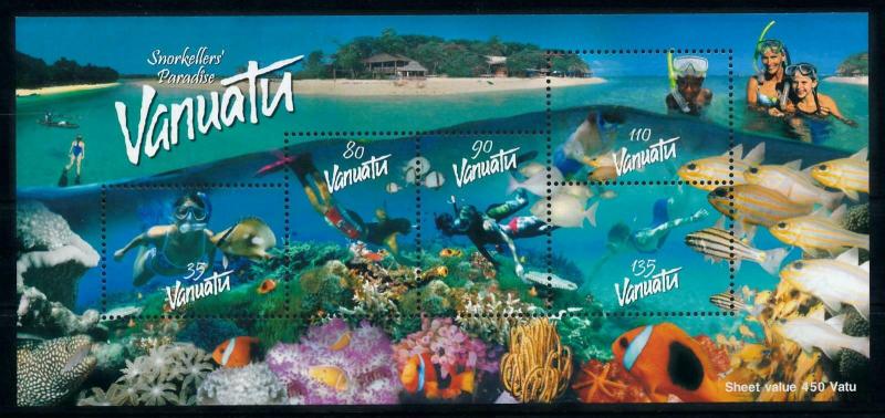 [99408] Vanuatu 2003 Marine Life Fish Diving Souvenir Sheet MNH