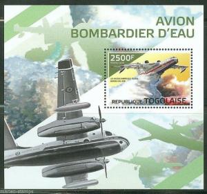 TOGO 2014 FIRE FIGHTING PLANES  SOUVENIR SHEET MINT NH