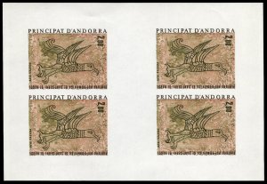 Andorra (French) #271 (YT 278) Cat€192, 1979 Falcon, imperf. sheet of four,...