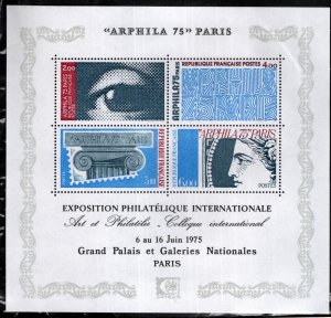 FRANCE Scott 1429 MNH** Arphila 75 Paris stamp show souvenir sheet