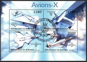 Burundi 2012 Aviation Airplanes -X Sheet Used / CTO