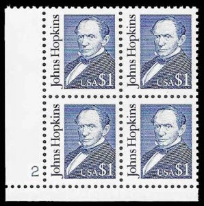 PCBstamps  US #2194e PB $4(4x$1.00)Johns Hopkins, Overall Tagged, 2, MNH, (PB...