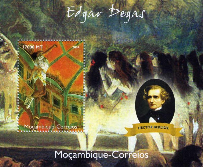 Mozambique 2004 HECTOR BERLIOZ Edgar DEGAS Paintings s/s Perforated Mint (NH)