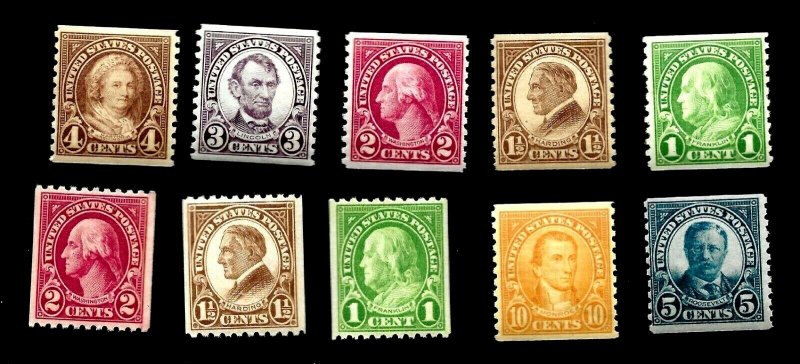 US 1923-29  Sc# 597 thru 599 & 600 thru 606 -Mint NH* - Crisp Color