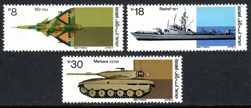 Israel 852-854, MNH. Taktical fighter, Missile boat, Battle tank, 1983