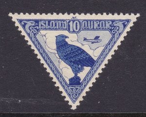 Iceland Scott C3, 1930 Gyrfalcon Air Mail, VF MNH.  Scott $52