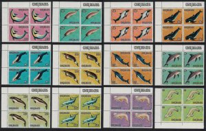 Cook Is. Save the Whale 12v Corner Blocks of 4 1984 MNH SC#767-778 SG#946-957