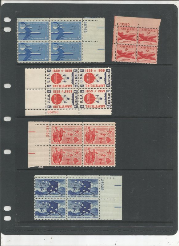 US AIRMAIL PLATE BLOCK COLLECTION, MNH, OG