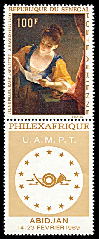 Senegal C67, MNH, Philexafrique 69 Stamp Show, Jean Raoux Painting