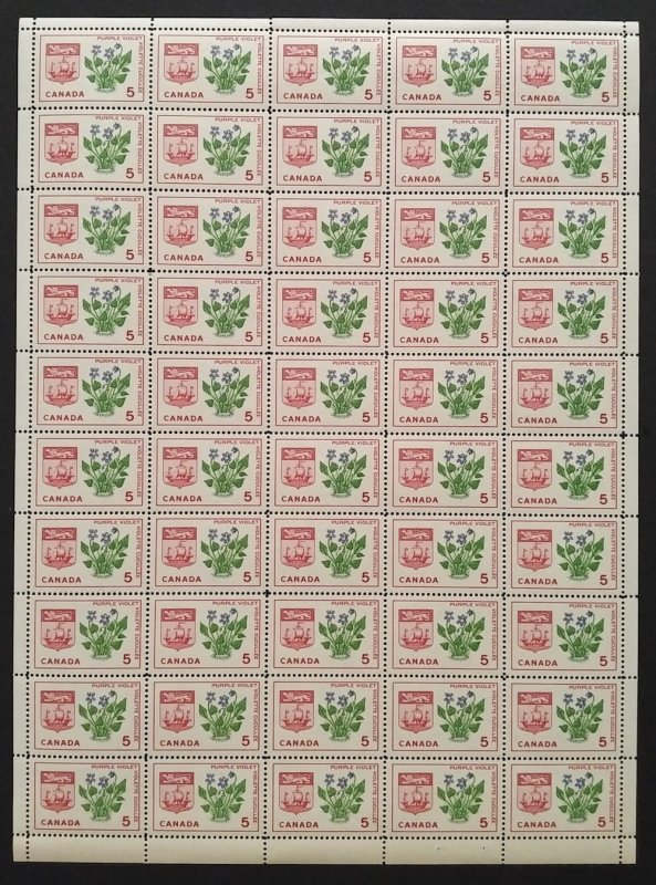 Canada 421 Sheet Field Stock MNH