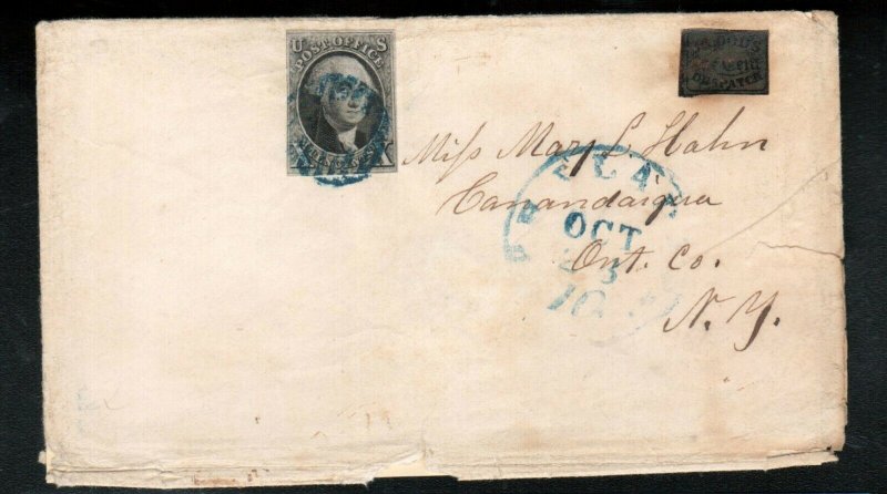 USA #2 & #15L13 Very Fine Used On Cover Together To NY **With Certificate**
