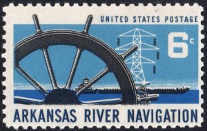 SC#1358 6¢ Arkansas River Navigation Issue (1968) MNH