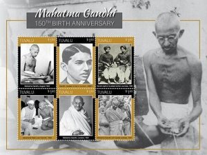 Tuvalu 2020 - Mahatama Gandhi - Sheet of 6 Stamps - MNH