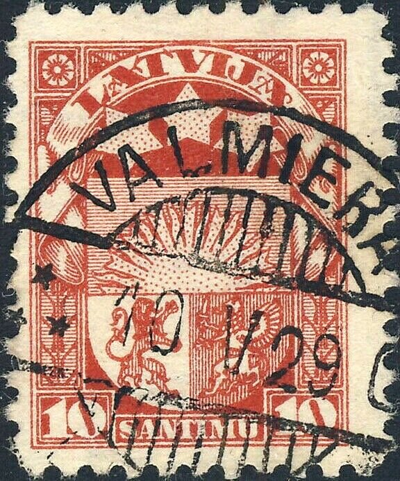 LETTONIE / LATVIA - 1929 - type 6 (C 11)  VALMIERA / LATVIJA  cds on Mi.119