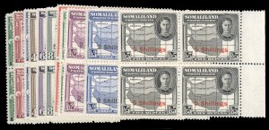 Somaliland Protectorate #116-126 Cat$223.80, 1951 Surcharges, complete set in...