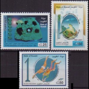 KUWAIT 2001 - Scott# 1504-6 Diving Team Set of 3 NH