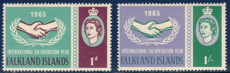 FALKLAND ISLANDS 1965 Int'l Cooperation Year; Scott 156-57, SG 221-22; MNH