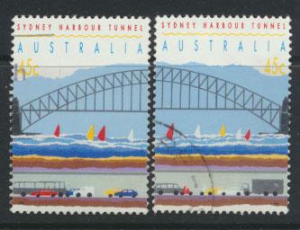 Australia SG 1375 and 1376  Used  perf 14½ - Harbour Tunnel