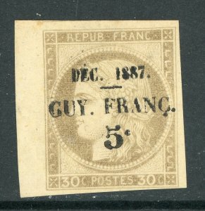 French Guiana 1887 French Colony 5¢/30¢ Brown Scott #8 Mint E30