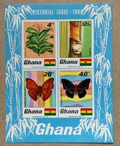 Ghana 1968 Butterflies (Pictorial Issue) MS, MNH. Scott 335a, CV $6.75