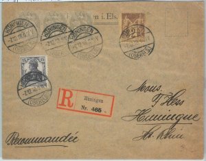 81924 - Postal History - WWI - Mixed franking FRANCE / GERMANY on cover 11.1918