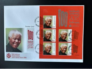 2018 Djibouti FDC PAN African Postcard Union Nelson Mandela Madiba 100 Years Red-