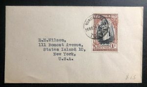 1974 Nukualofa Tonga Toga Islands Cover To New York USA SG 87 Silver Jubilee