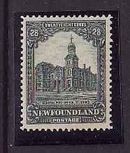 Newfoundland #7069 - Scott cat. #158 - 28c grey green Post Office - unused , og