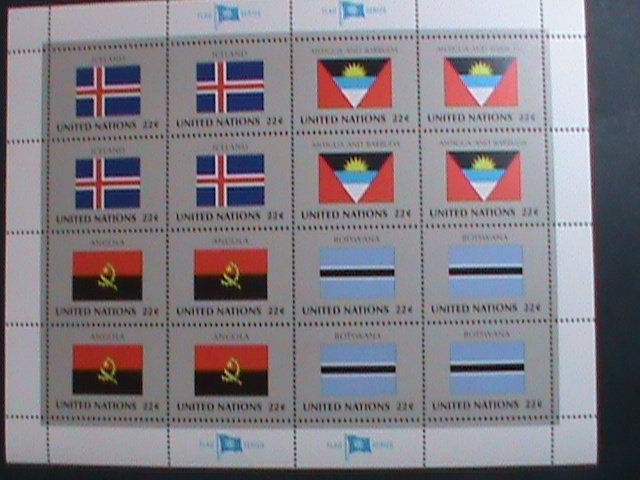 ​UNITED NATION-1986 SC#485-488 U. N. FLAGS SERIES MNH FULL SHEET- VERY FINE