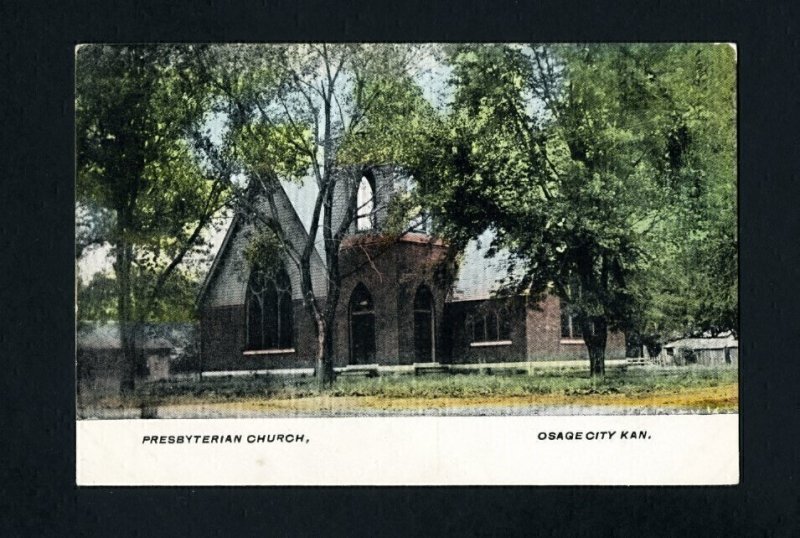 # 405 Picture Postcard of Presbyterian Church, K.C. & La Junta, RPO - 6-17-1913