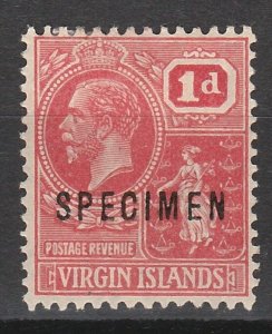 VIRGIN ISLANDS 1922 KGV BADGE 1D SPECIMEN